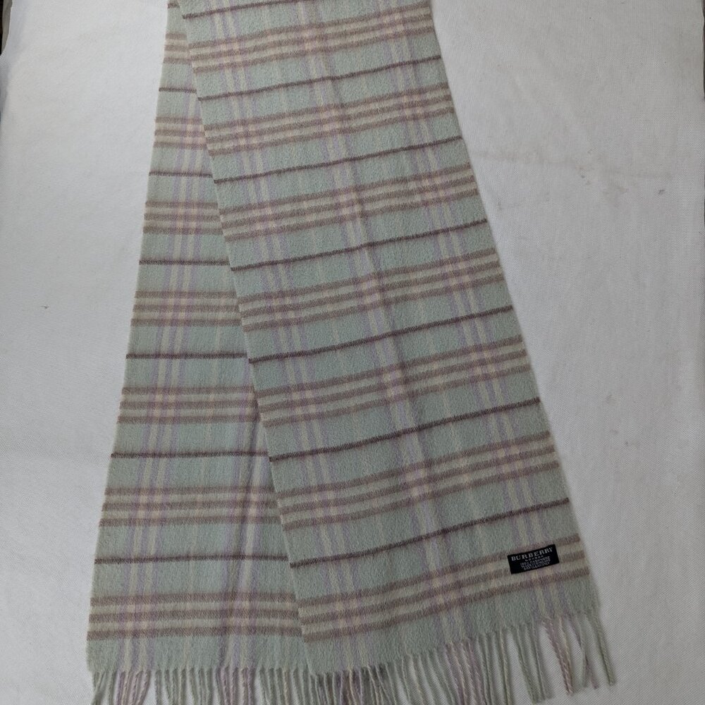 Burberry Cashmere Check Scarf Blue Unisex | Signature Plaid | Soft & Warm